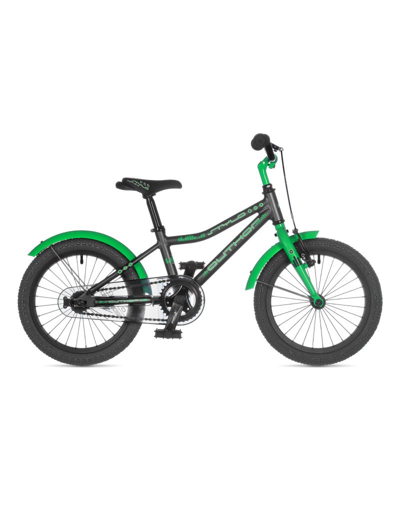 Rower dziecięcy AUTHOR Stylo 16" grafitowy/zielony