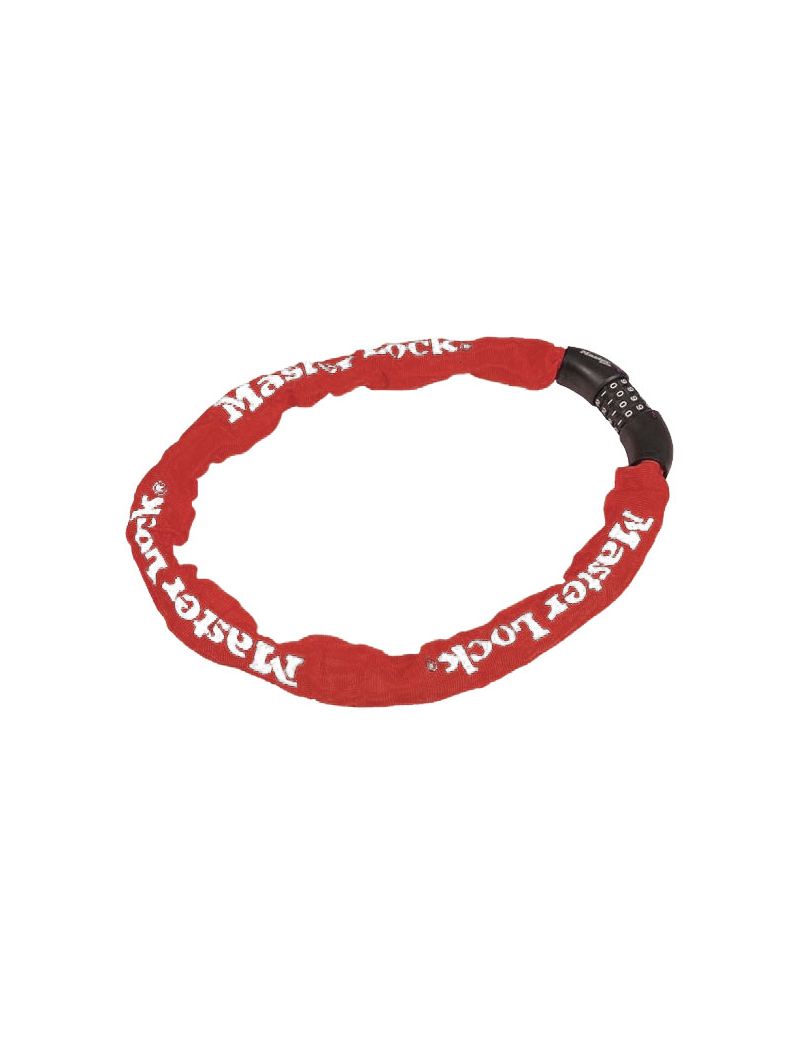 Zapięcie rowerowe MASTERLOCK QUANTUM 8392 ŁAŃCUCH 8mm 40mm 90cm SZYFR czerwone 