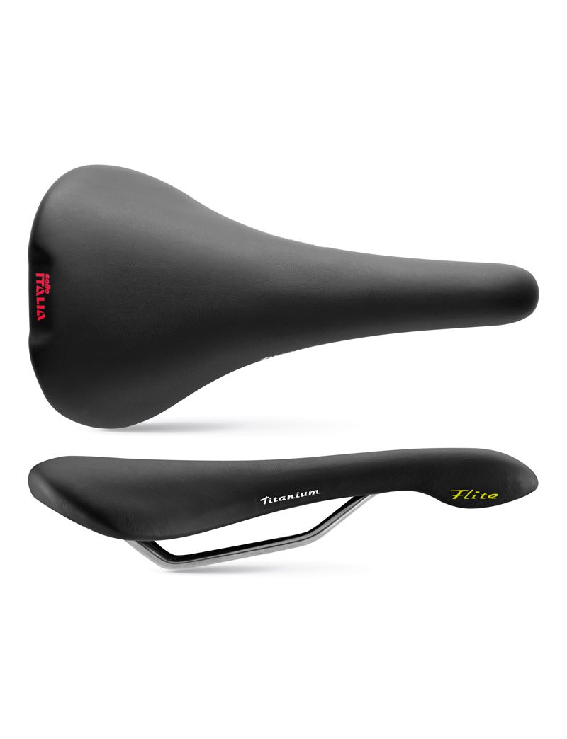 Siodło SELLE ITALIA FLITE 1990 L (id match - L1) Titanium 7, skóra, 230g czarne (DWZ) 