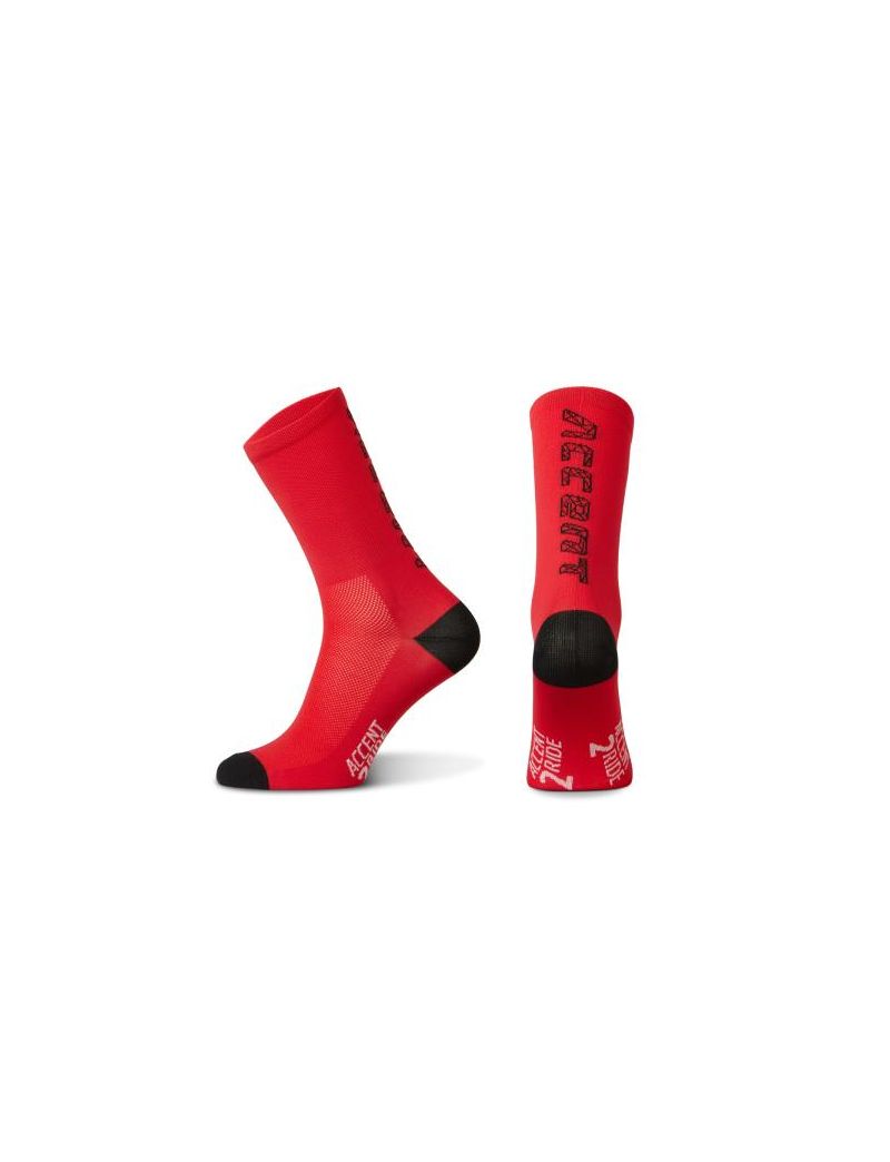 Accent Skarpetki kolarskie Hero Long, czerwono-czarne, rozmiar M (39-41) 