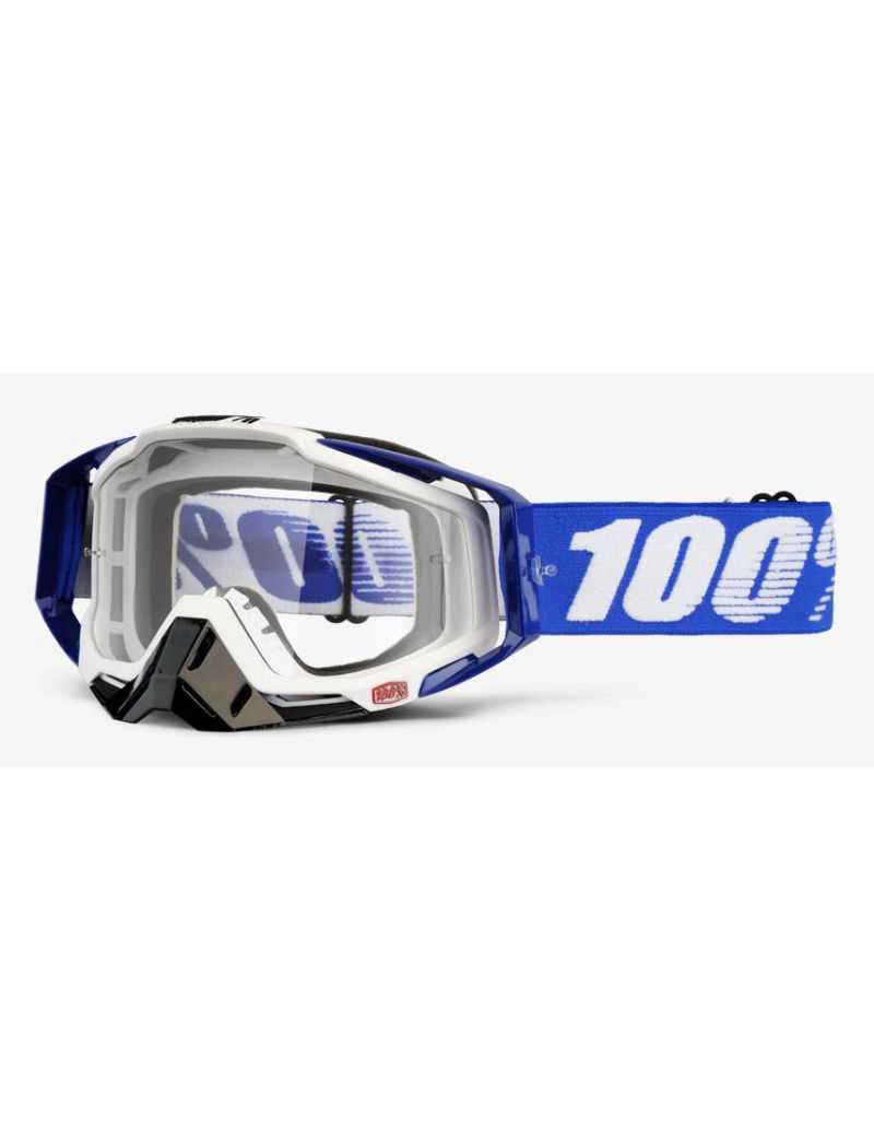Gogle 100% RACECRAFT COBALT BLUE (Szyba Przezroczysta Anti-Fog + 10 Zrywek) 