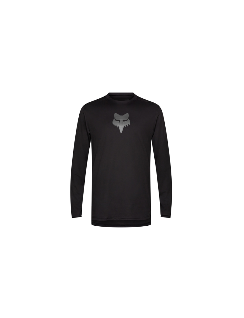 Koszulka Rowerowa z Długim Rękawem FOX Ranger Head Black