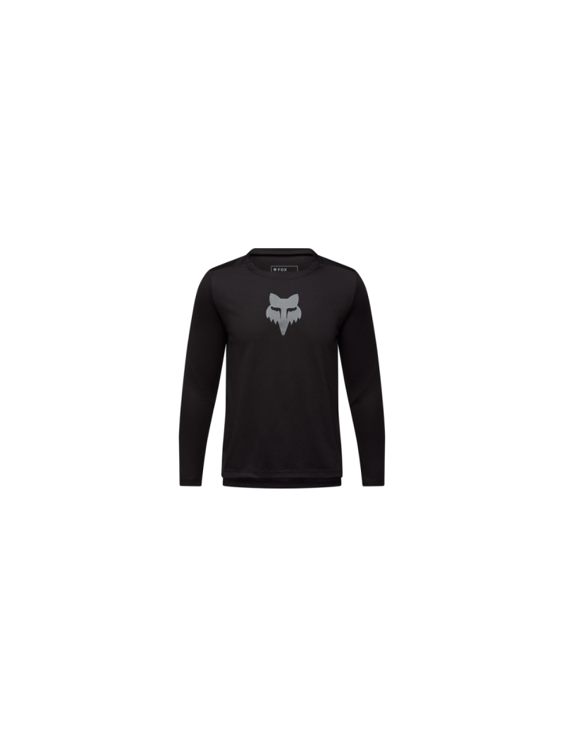 Koszulka Rowerowa Z Długim Rękawem Fox Junior Ranger Head Black