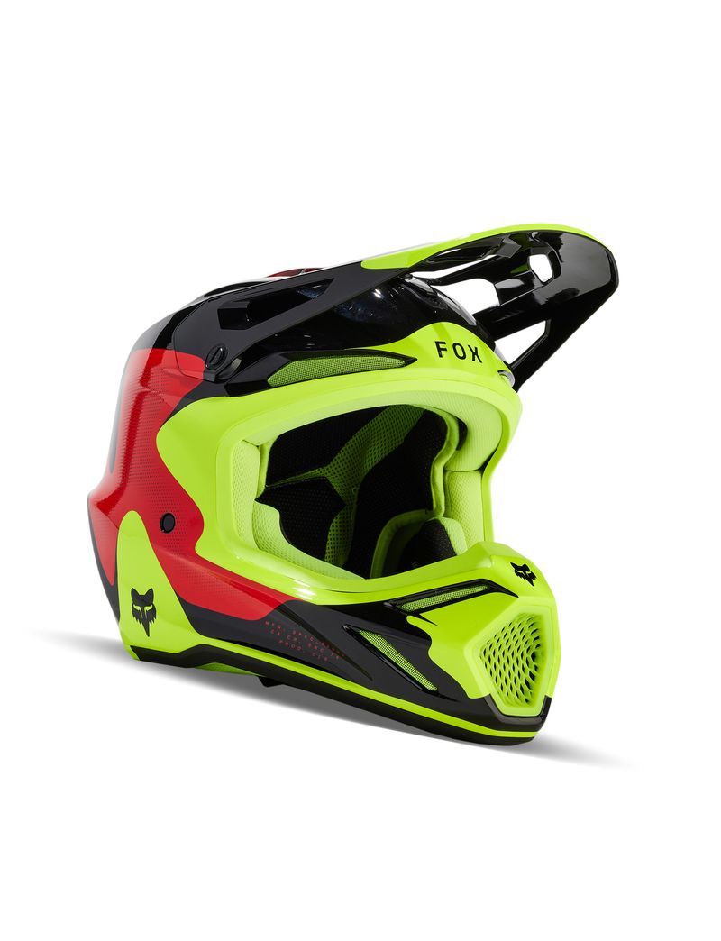 Fox Kask Motocyklowy  V3 Revise Red Yellow M