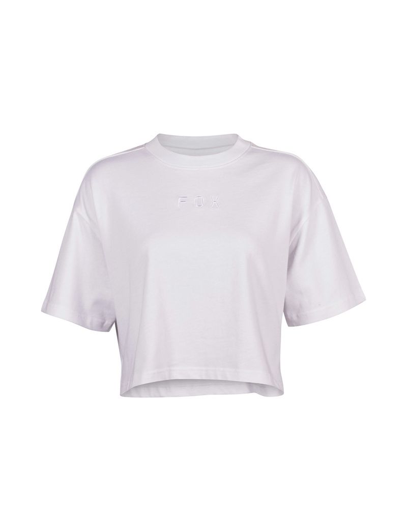 Fox T-shirt Damski  Wordmark Os Crop White Xs