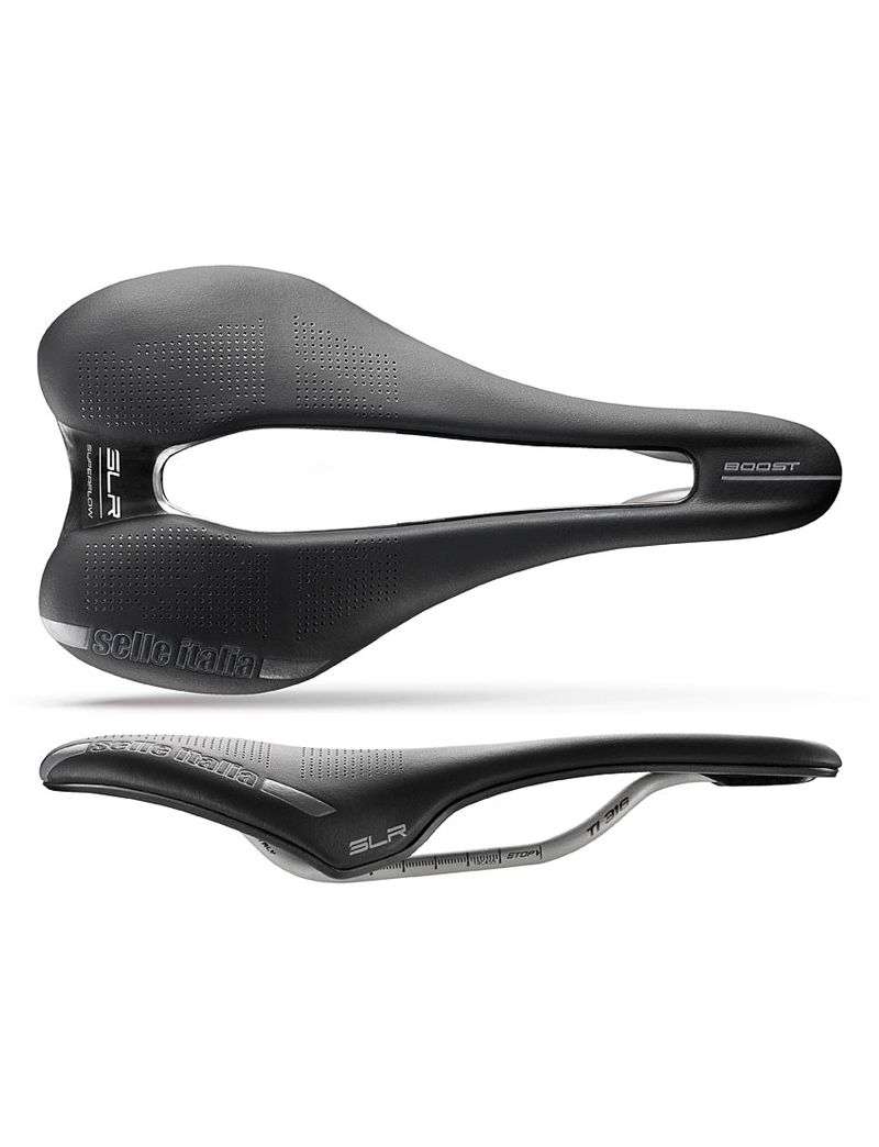 Siodło SELLE ITALIA SLR BOOST SUPERFLOW S (id match - S3) ti 316 tube 7, fibra-tek, czarne (NEW) 