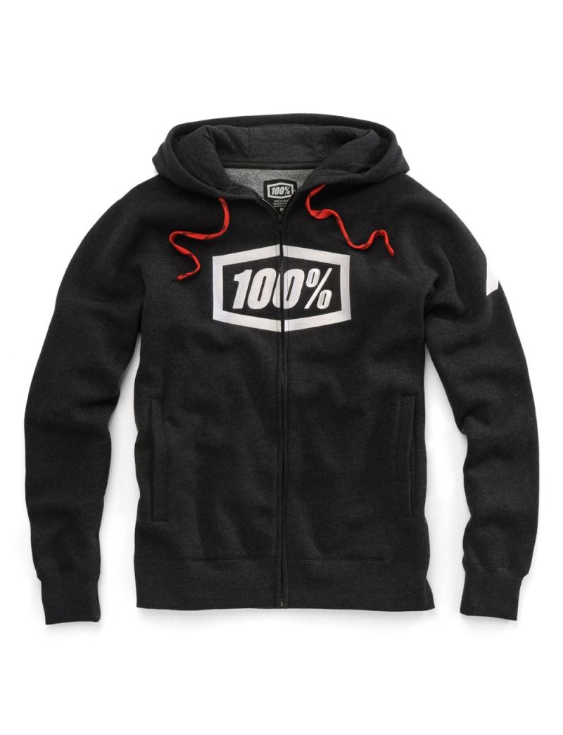 Bluza męska 100% SYNDICATE Hooded Zip Sweatshirt Black Heather White roz. L (NEW) 
