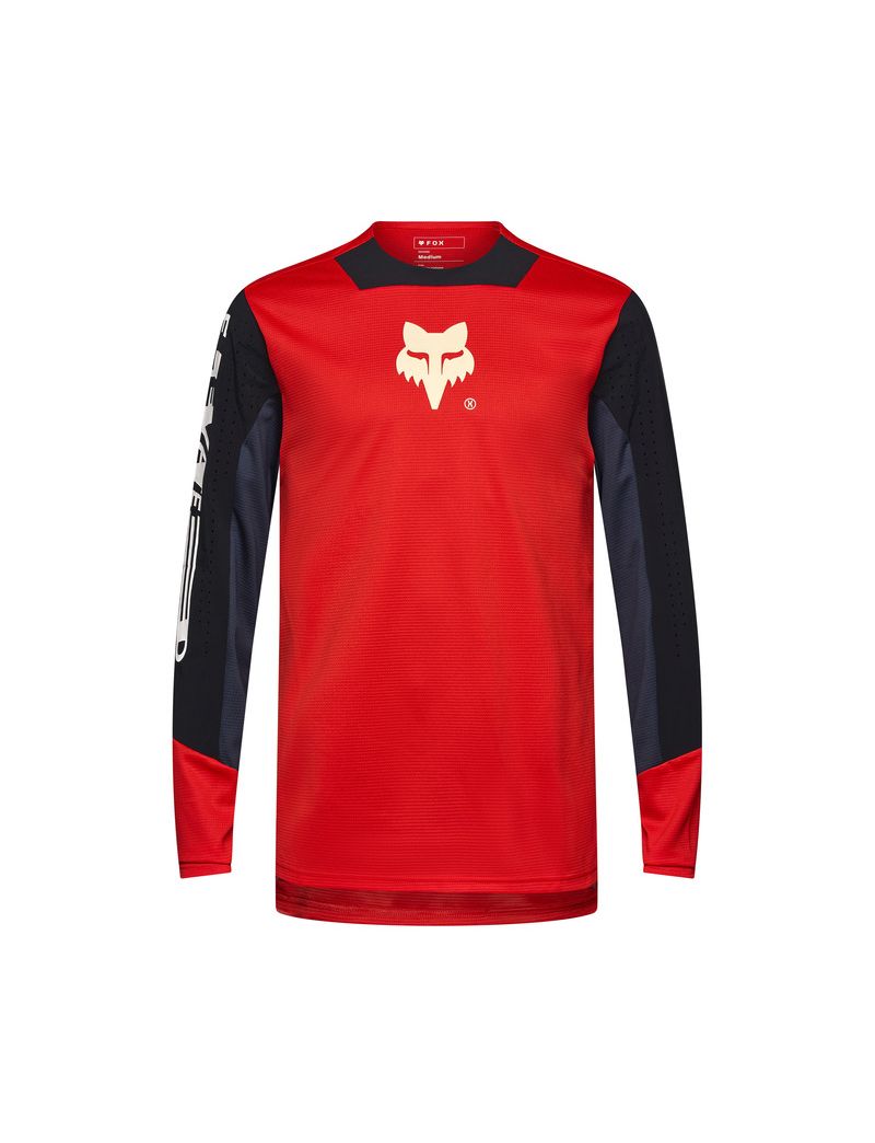 Fox Koszulka Rowerowa Z DŁugim RĘkawem  Defend Elevated Fluo Red S