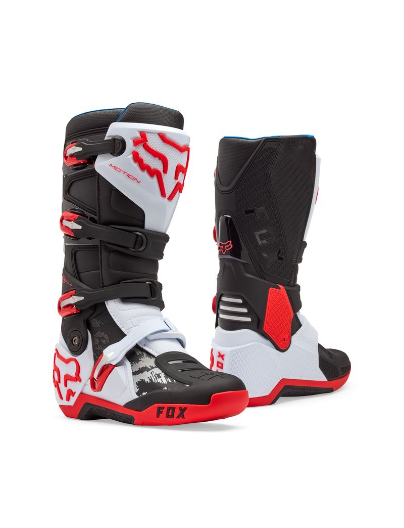 Fox Buty Motocyklowe  Motion White Fluo Red 9 (wkŁadka 260mm)