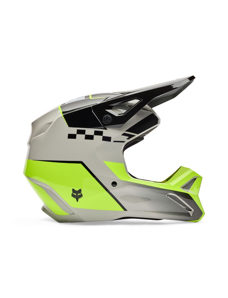 Fox Kask Motocyklowy  V1 Collect Grey Yellow S