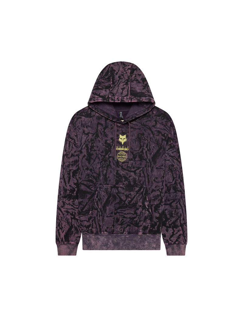 Fox Bluza Z Kapturem  Image Print Oversized Fleece Po Plum Perfect M