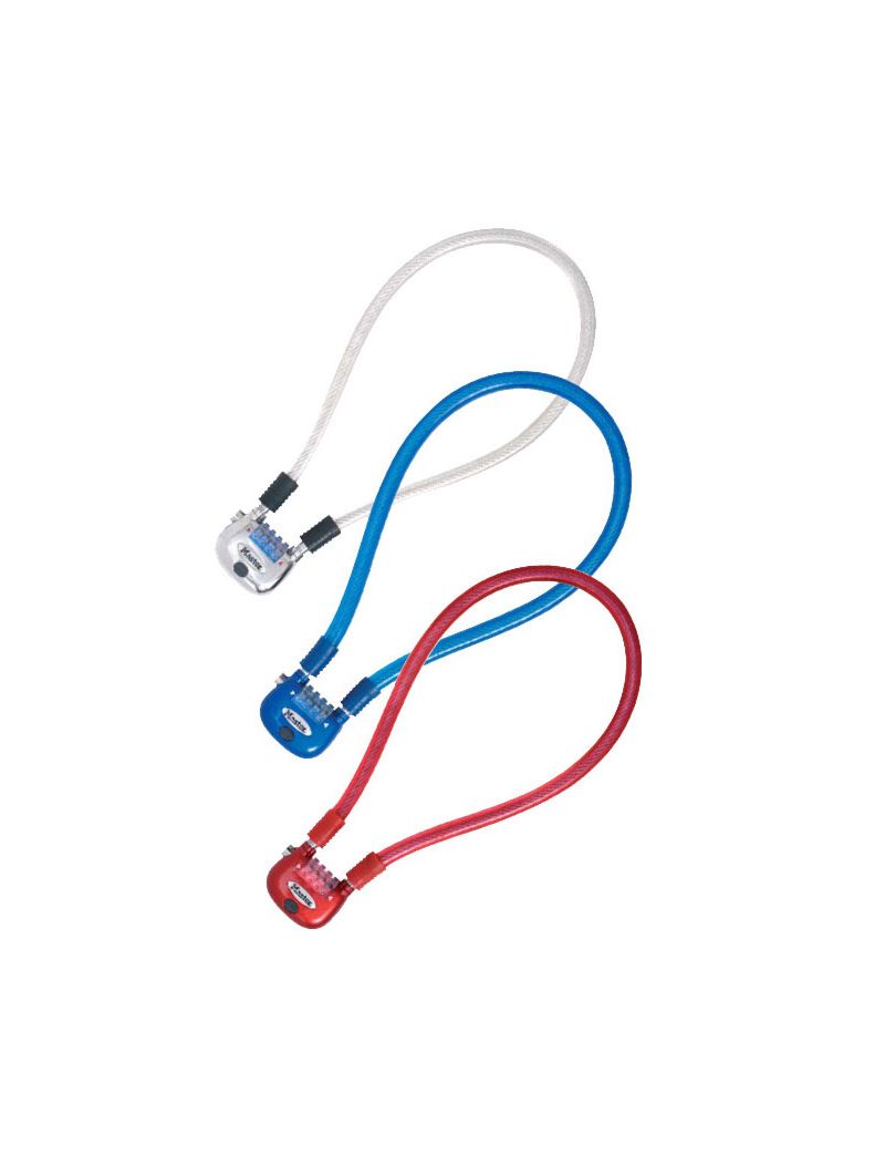 Zapięcie rowerowe MASTERLOCK QUANTUM 8213 12mm 60cm SZYFR LED podświetlone zestaw mix kolorów pudełko 4szt. (DWZ) 