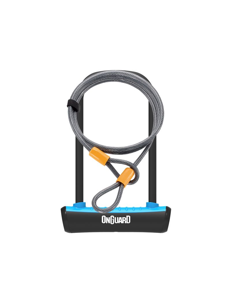 Zapięcie rowerowe ONGUARD NEON 8154BU U-LOCK - 115mm 230mm - uchwyt + 2 x Klucze + linka 10mm 120cm niebieskie (NEW) 