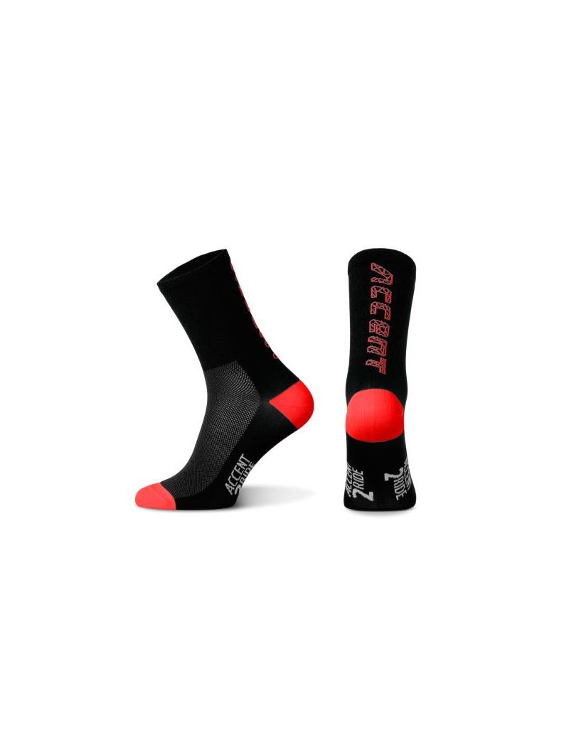 Accent Skarpetki kolarskie Hero Long, czarno-czerwone, rozmiar S (36-38) 