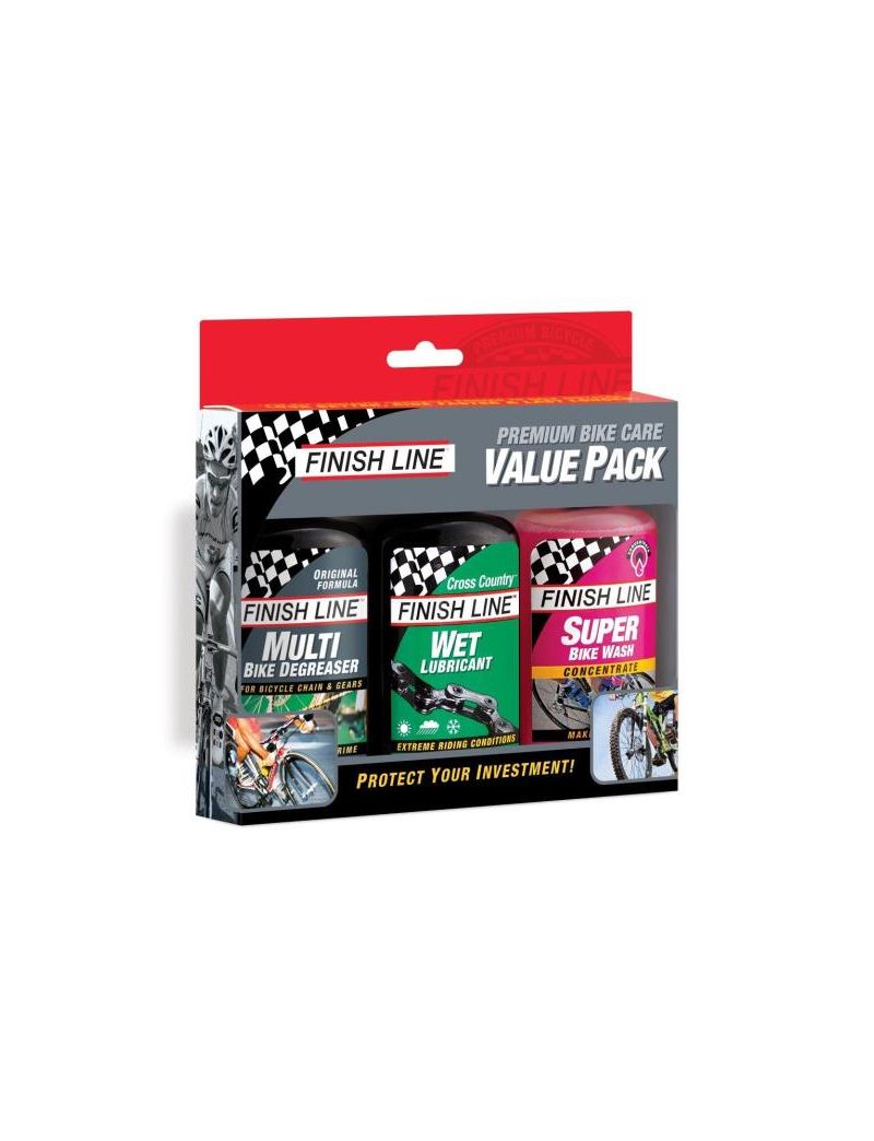 Finish Line Zestaw Premium Bike 3x120ml (odtłusczacz, olej Cross Country, środek do mycia) 