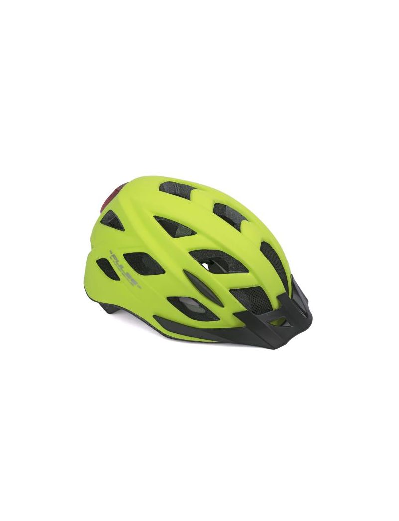 Kask AUTHOR PULSE LED X8 żółty fluo 52-58 (z lampką tylną) 