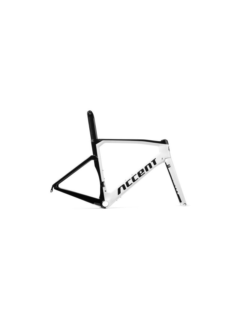 Accent Rama szosowa Cyclone Carbon L pearl white (rama, widelec, stery, wspornik siodła)