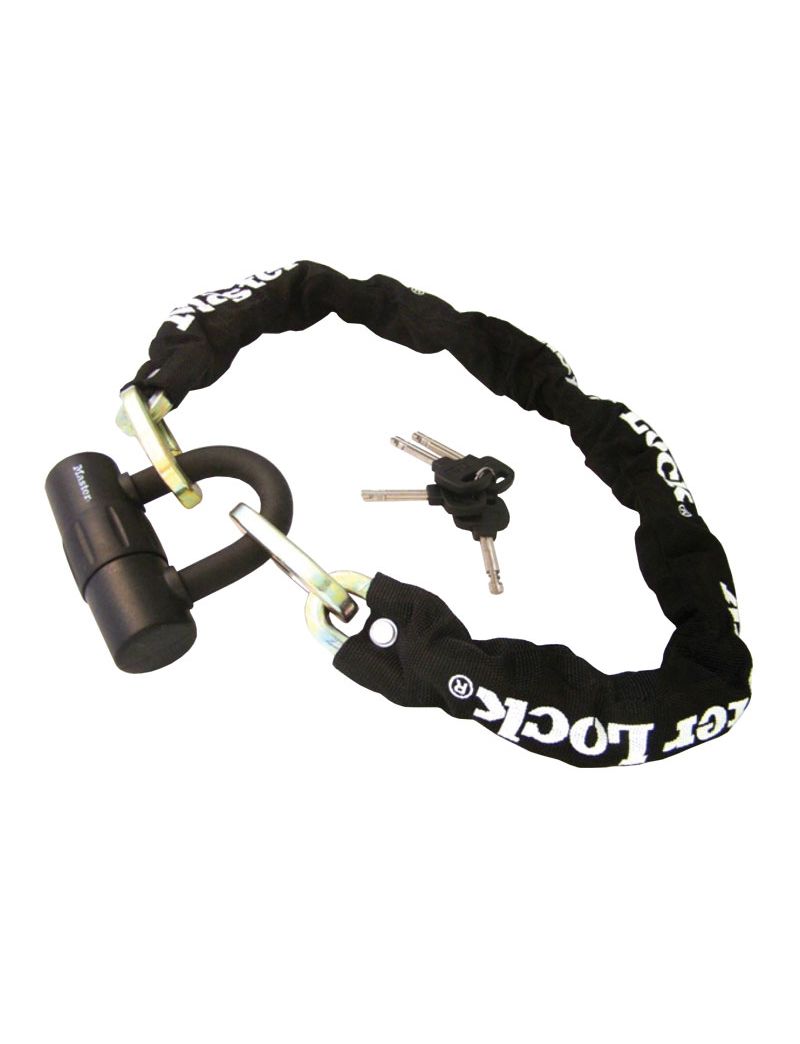 Zapięcie rowerowe MASTERLOCK QUANTUM 8234 ŁAŃCUCH 10mm 40mm 90cm kłódka sr.14mm KLUCZYK czarne 