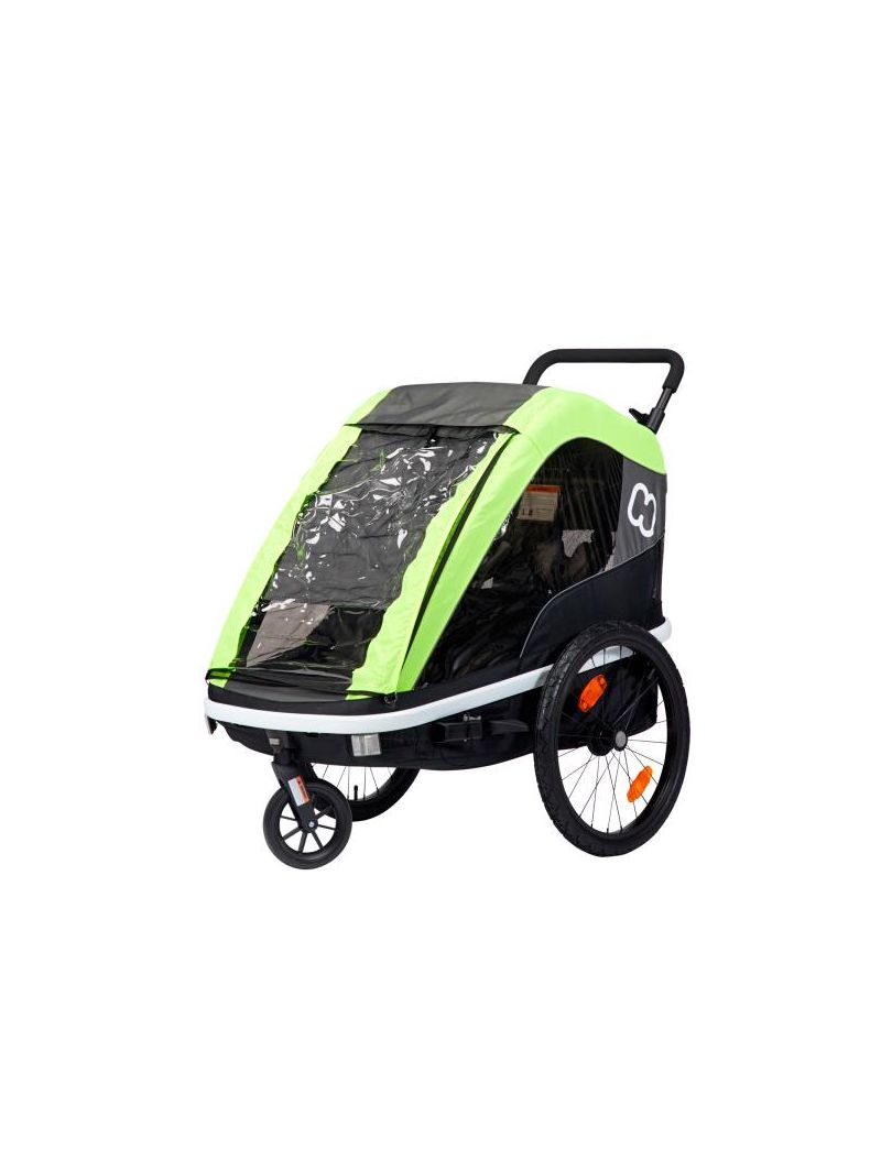 Hamax Przyczepka rowerowa AVENIDA TWIN limonkowa, z amortyzacją 