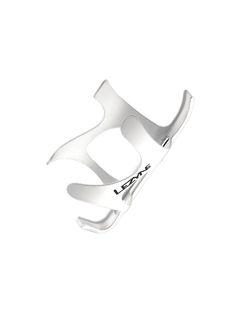 Koszyk na bidon LEZYNE CNC CAGE AL aluminium biały