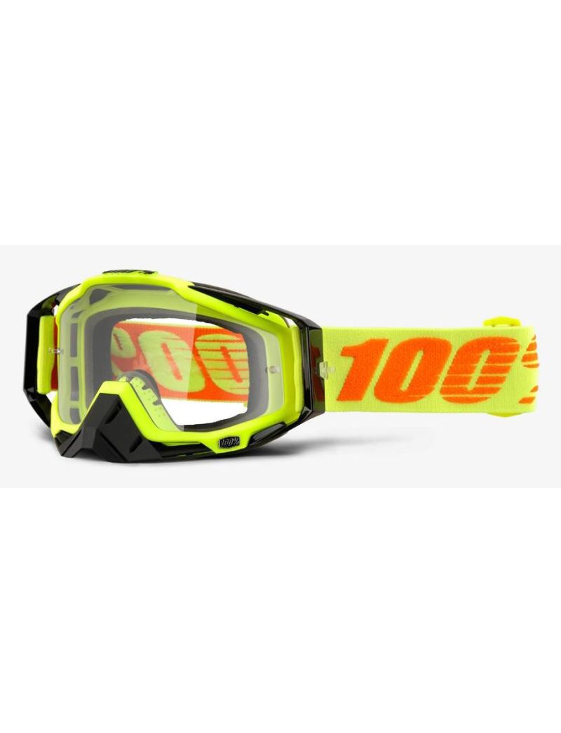 Gogle 100% RACECRAFT ATTACK YELLOW (Szyba Przezroczysta Anti-Fog + 10 Zrywek)