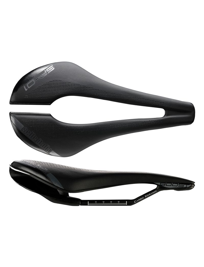 Siodło SELLE ITALIA SP-01 BOOST KIT CARBONIO SUPERFLOW L (id match - L3) carbon/keramic 7x9, fibra-tek, 166g czarne (NEW) 