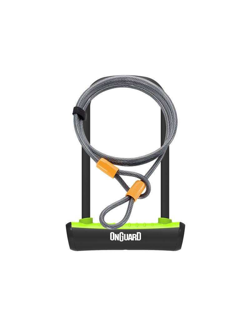 Zapięcie rowerowe ONGUARD NEON 8154GR U-LOCK - 115mm 230mm - uchwyt + 2 x Klucze + linka 10mm 120cm zielone (NEW) 