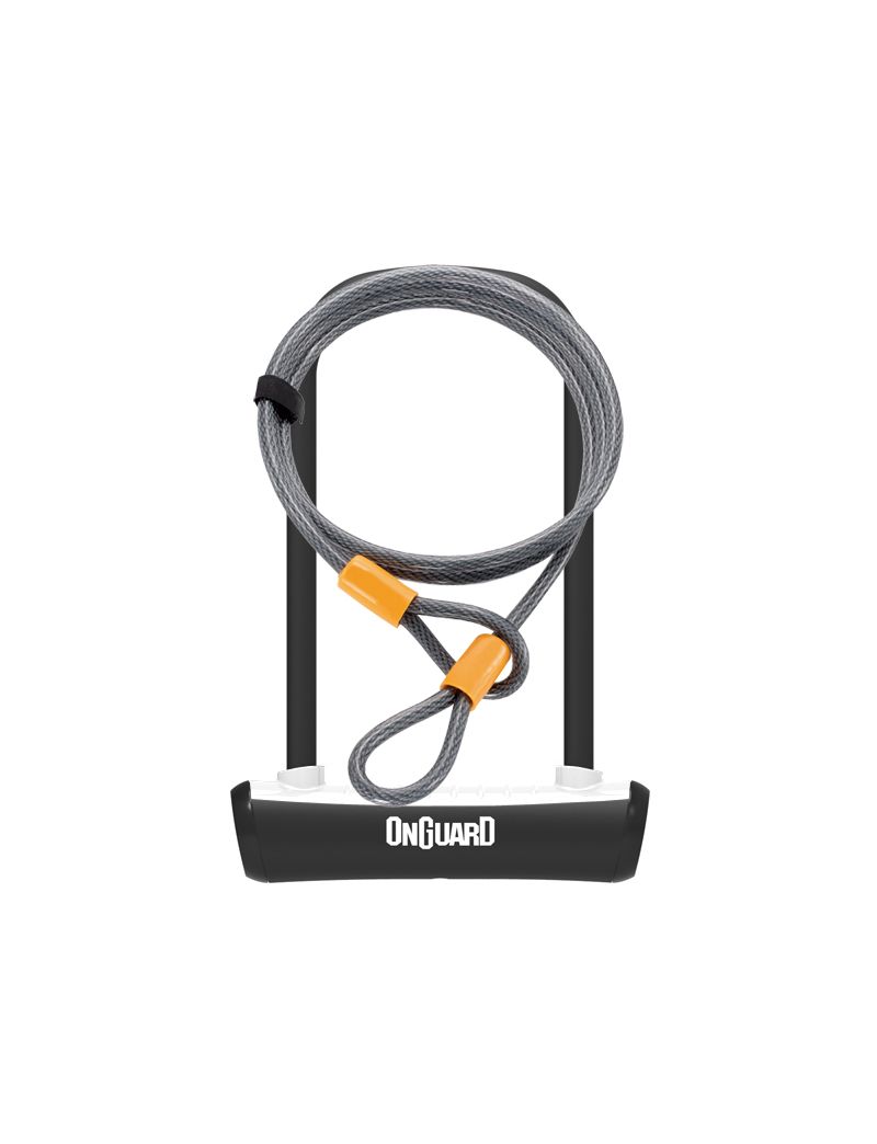 Zapięcie rowerowe ONGUARD NEON 8154WH U-LOCK - 115mm 230mm - uchwyt + 2 x Klucze + linka 10mm 120cm białe (NEW) 