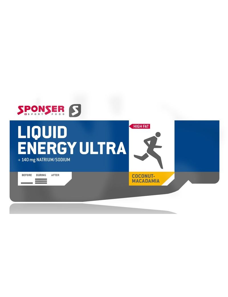 Żel energetyczny SPONSER LIQUID ENERGY ULTRA kokos-makadamia (pudełko 40 szt x 25g) (NEW).