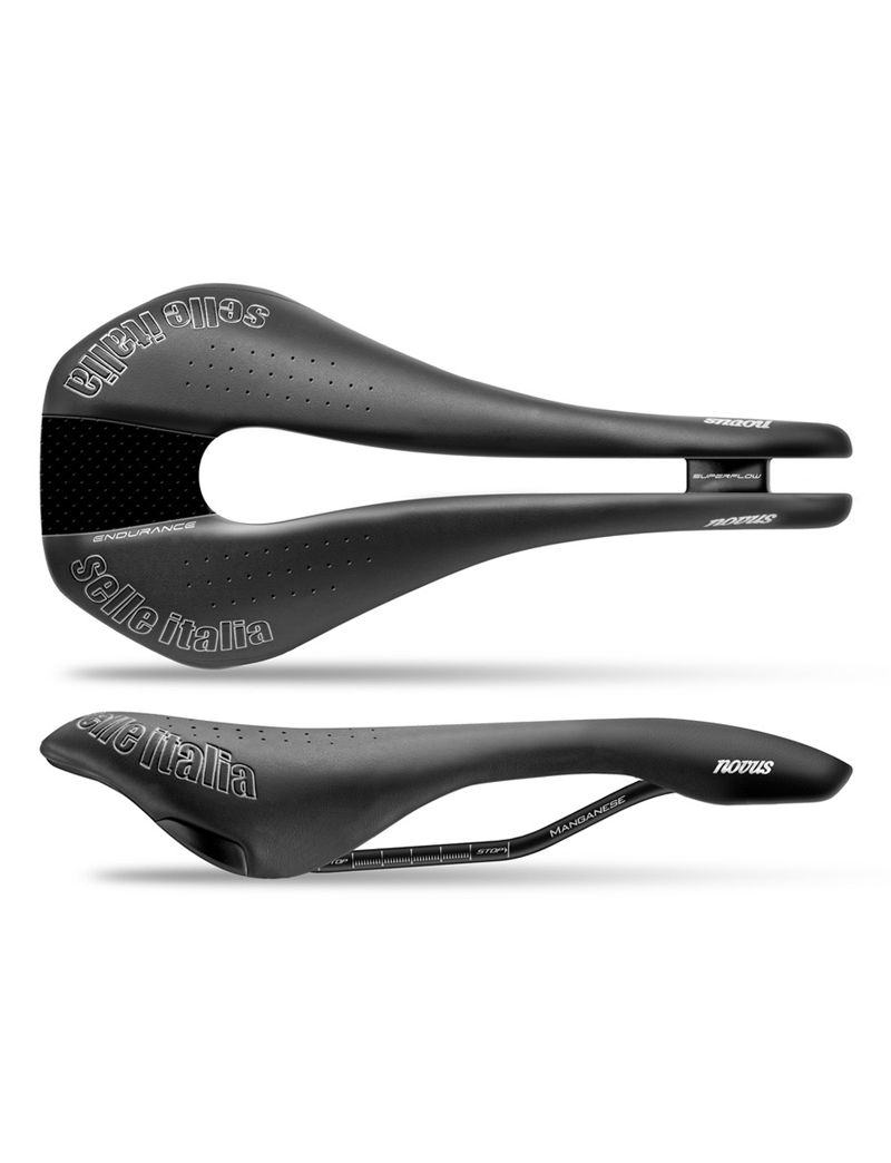 Siodło SELLE ITALIA NOVUS SUPERFLOW ENDURACE TM S (id match - S3) manganese tube 7, duro-tek, czarne (NEW)
