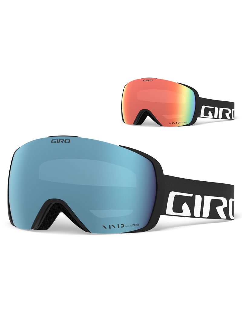 Gogle zimowe GIRO CONTACT BLACK WORDMARK (Szyba lustrzana kolorowa VIVID-Carl Zeiss ROYAL 18% S3 + Szyba lustrzana kolorowa VIVID-Carl Zeiss INFRARED 62% S1) 