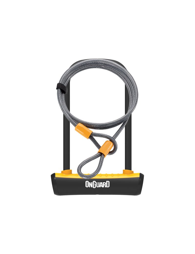 Zapięcie rowerowe ONGUARD NEON 8154OR U-LOCK - 115mm 230mm - uchwyt + 2 x Klucze + linka 10mm 120cm pomarańczowe (NEW) 
