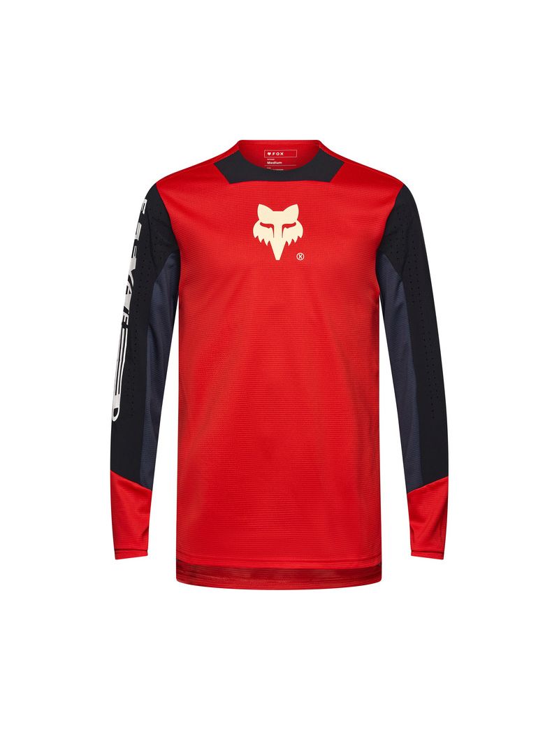 Fox Koszulka Rowerowa Z DŁugim RĘkawem  Defend Elevated Fluo Red S