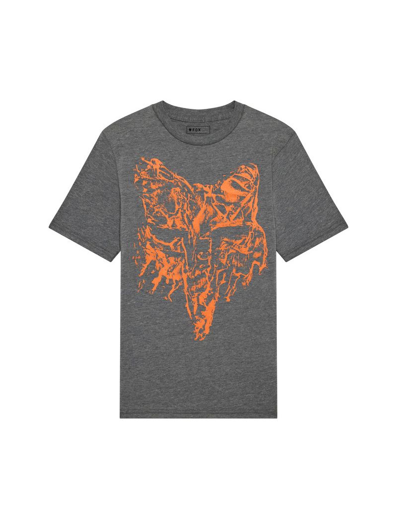 Fox T-shirt Junior  Image Print Head Heather Dark Grey Ys