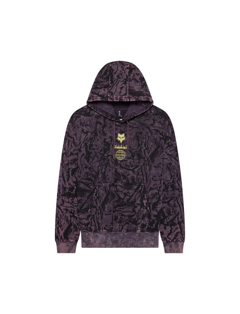 Fox Bluza Z Kapturem  Image Print Oversized Fleece Po Plum Perfect M