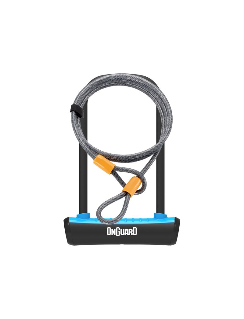 Zapięcie rowerowe ONGUARD NEON 8154BU U-LOCK - 115mm 230mm - uchwyt + 2 x Klucze + linka 10mm 120cm niebieskie (NEW) 