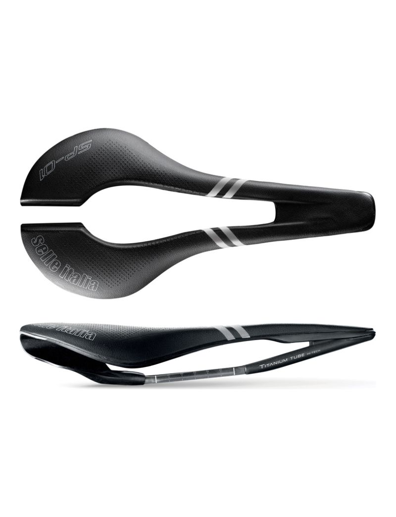 Siodło SELLE ITALIA SP-01 TITANIUM SUPERFLOW L (id match - L3) ti 316 tube 7, fibra-tek, czarne (NEW) 