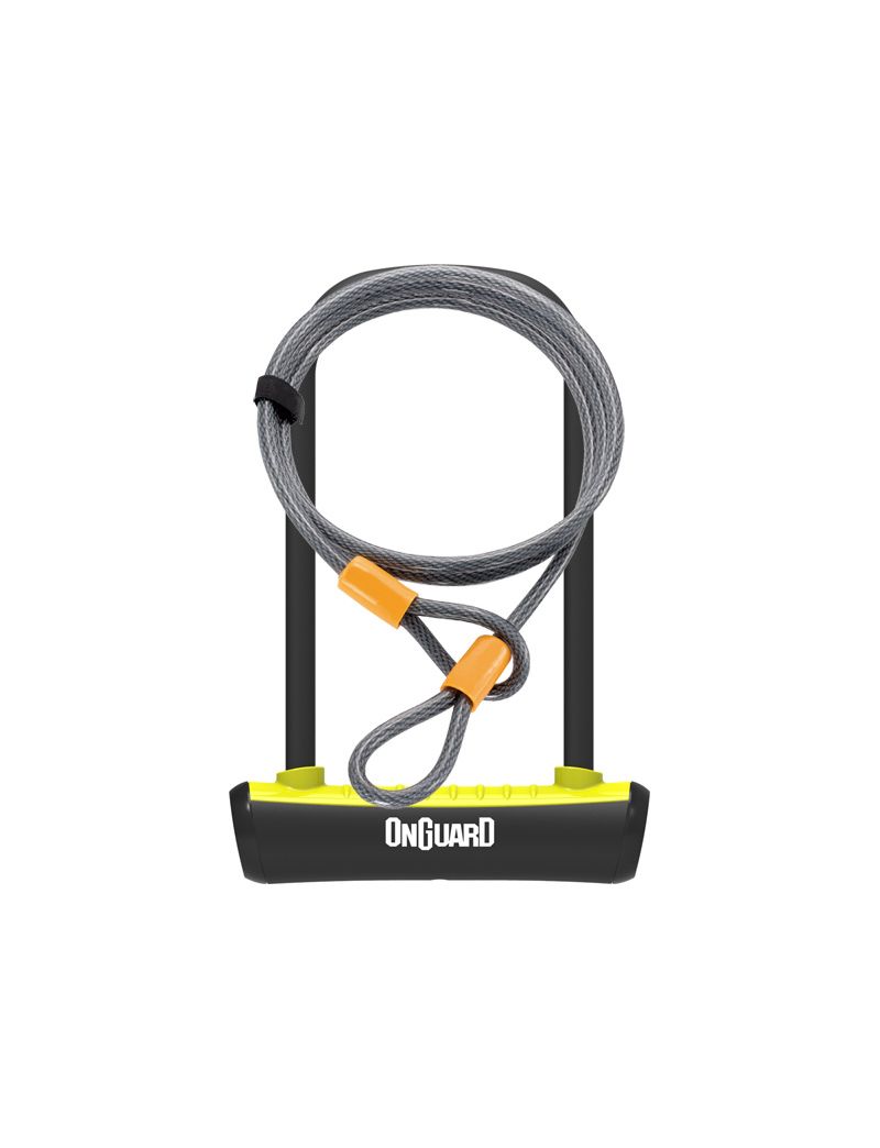 Zapięcie rowerowe ONGUARD NEON 8154YL U-LOCK - 115mm 230mm - uchwyt + 2 x Klucze + linka 10mm 120cm żółte (NEW) 