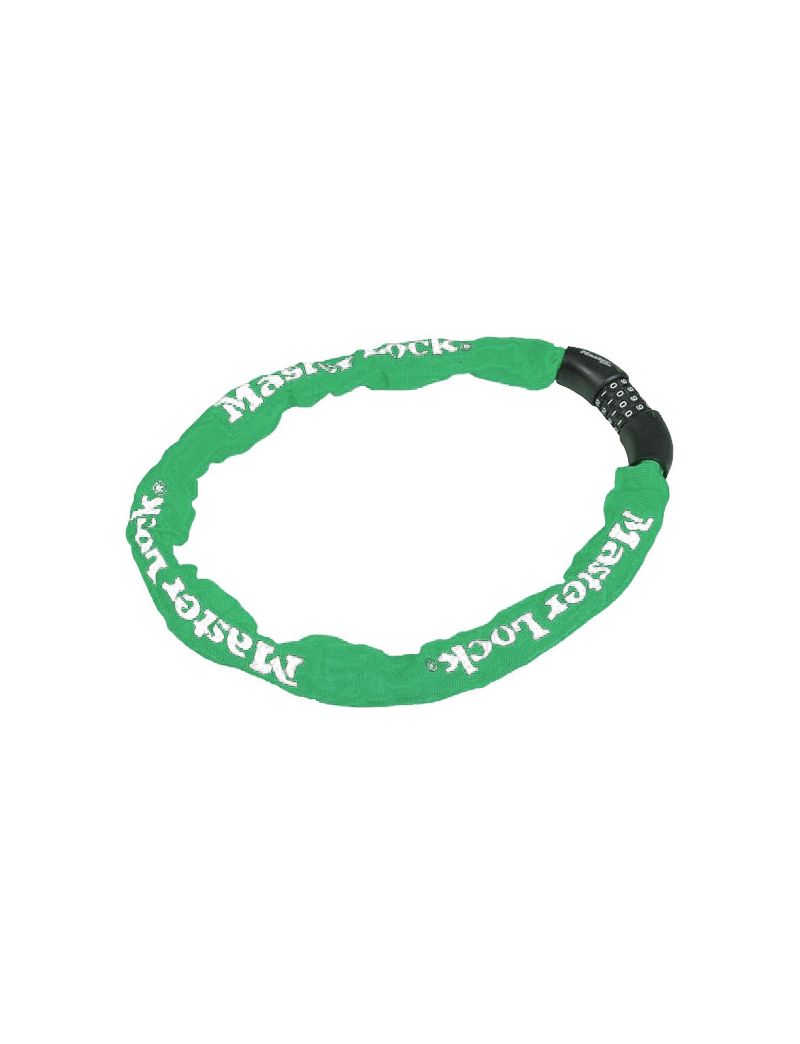 Zapięcie rowerowe MASTERLOCK QUANTUM 8392 ŁAŃCUCH 8mm 40mm 90cm SZYFR zielone 