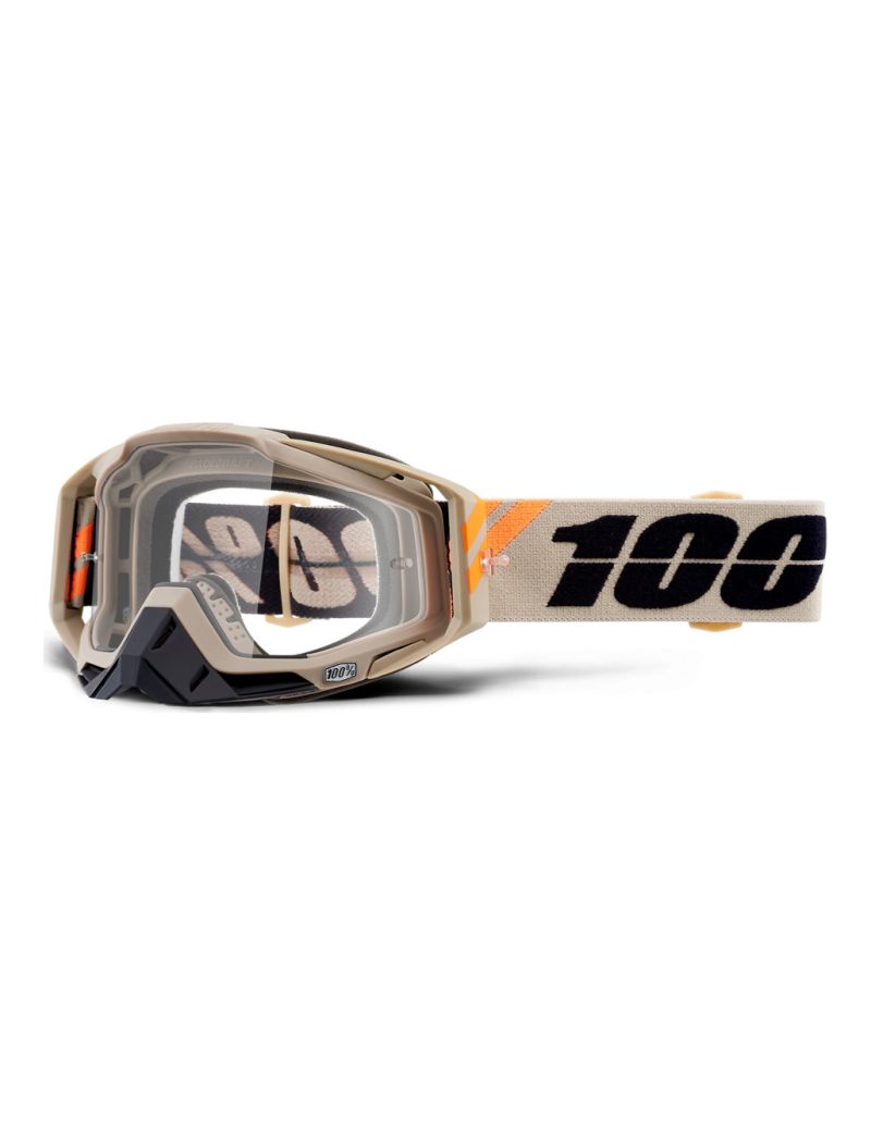 Gogle 100% RACECRAFT POLIET (Szyba Przezroczysta Anti-Fog + 10 Zrywek)