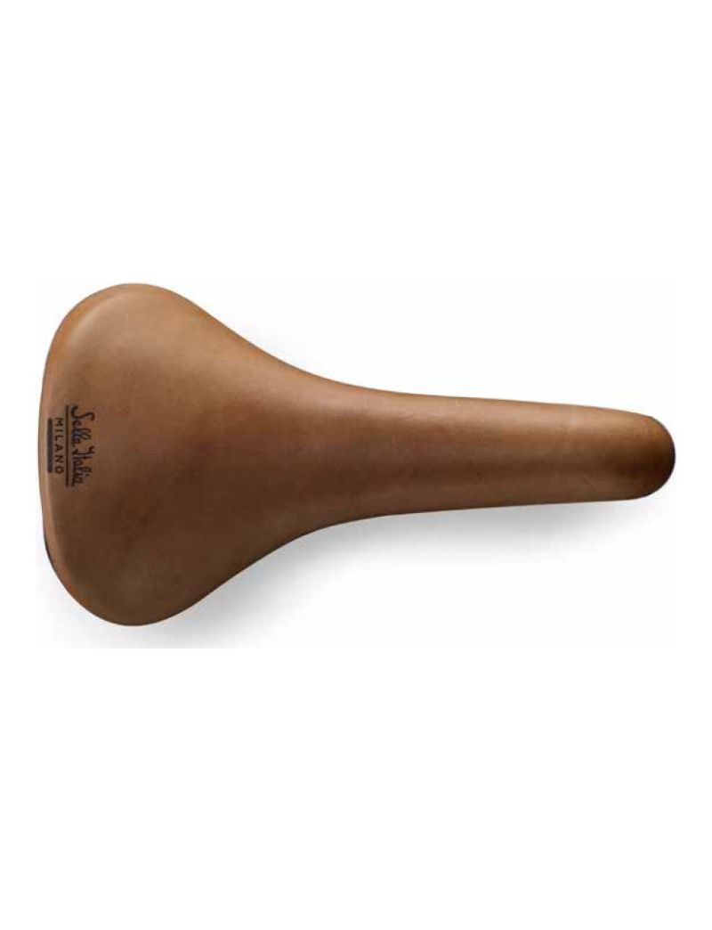 Siodło SELLA ITALIA TURBO RACER Fec Alloy 7, skórzane jasne brązowe 370g (NEW) 