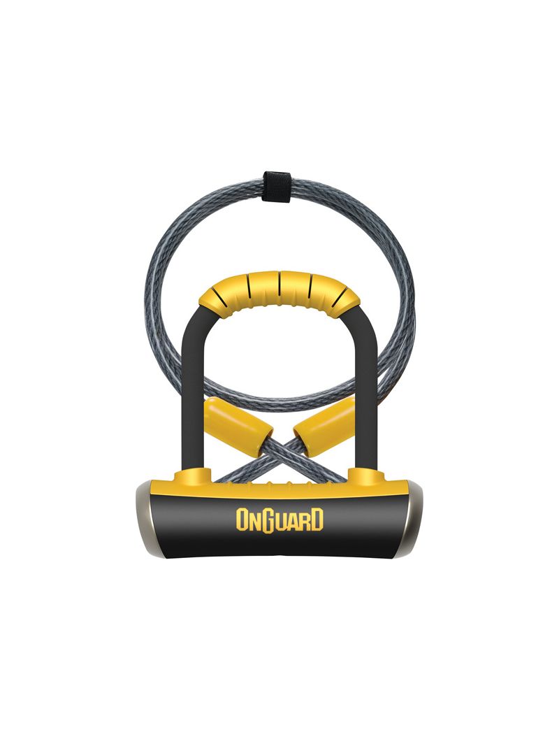Zapięcie rowerowe ONGUARD PitBull Mini DT 8008 U-LOCK - 14mm 90mm 140mm - 5 x Klucze z kodem + linka 10mm 120cm 