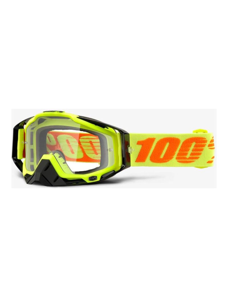Gogle 100% RACECRAFT ATTACK YELLOW (Szyba Przezroczysta Anti-Fog + 10 Zrywek)