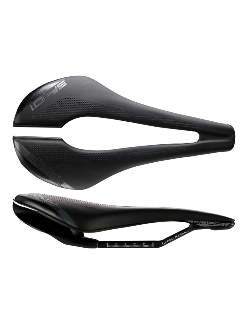 Siodło SELLE ITALIA SP-01 BOOST KIT CARBONIO SUPERFLOW L (id match - L3) carbon/keramic 7x9, fibra-tek, 166g czarne (NEW) 