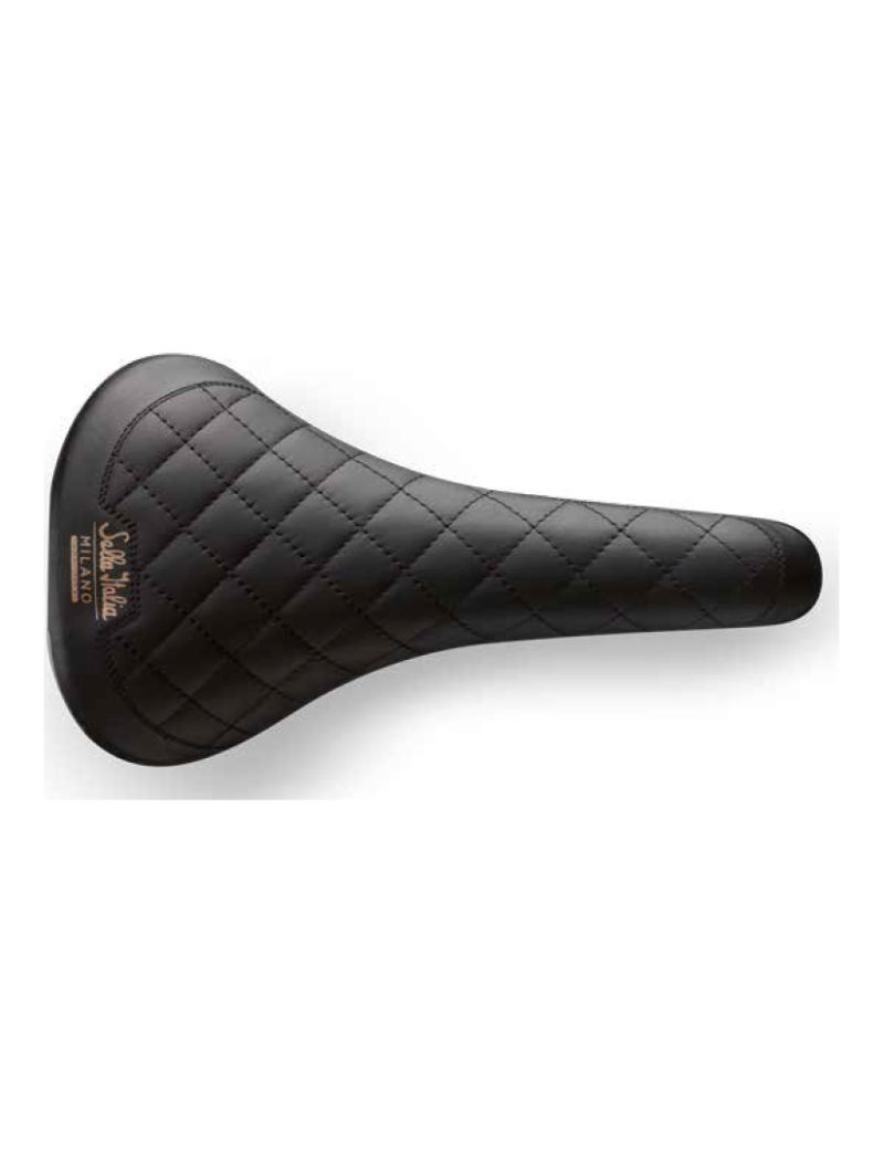 Siodło SELLA ITALIA TURBO BONNIE Fec Alloy 7, skórzane czarne 367g (NEW) 