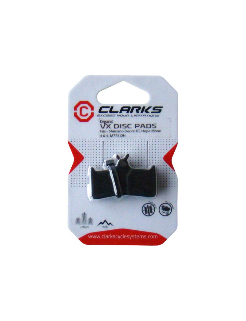 Okładziny hamulcowe CLARK'S SHIMANO HOPE (Shimano XT 755-756, M775, Hope Mono 4, 5) organiczne pudełko 20 par 