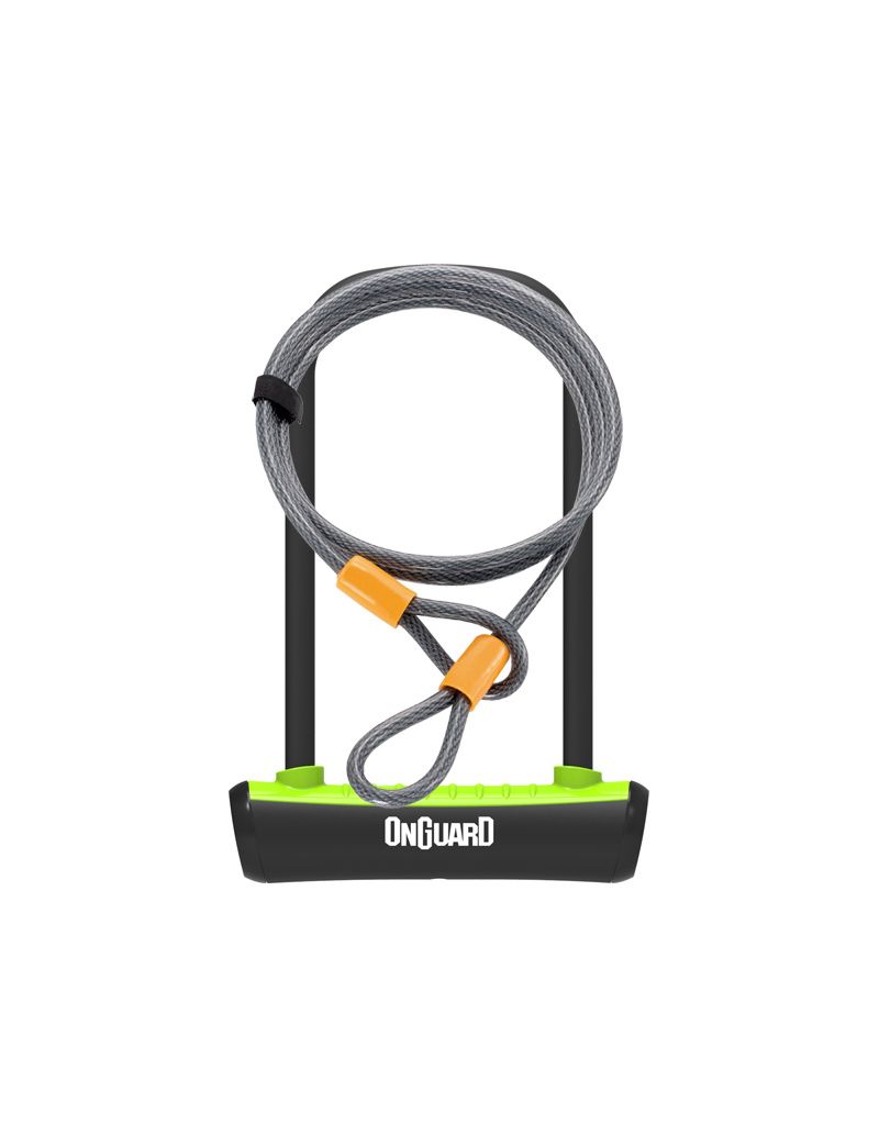 Zapięcie rowerowe ONGUARD NEON 8154GR U-LOCK - 115mm 230mm - uchwyt + 2 x Klucze + linka 10mm 120cm zielone (NEW) 