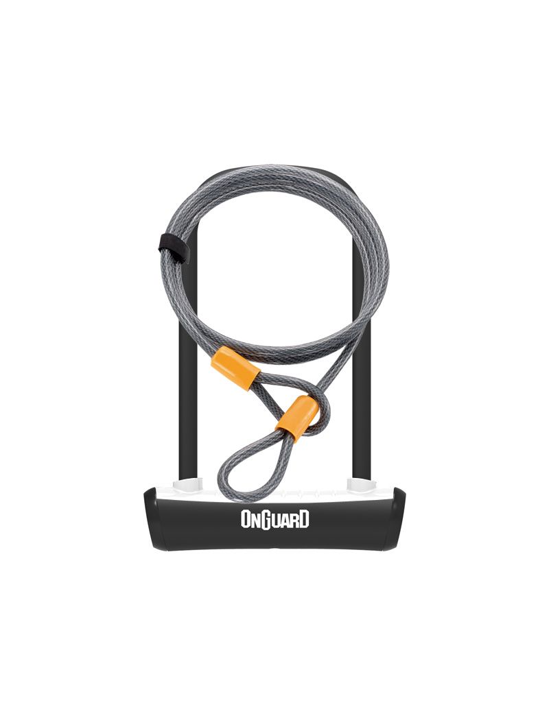 Zapięcie rowerowe ONGUARD NEON 8154WH U-LOCK - 115mm 230mm - uchwyt + 2 x Klucze + linka 10mm 120cm białe (NEW) 