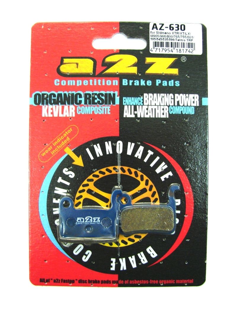Klocki hamulcowe a2z Blue AZ-630 Shimano BR-M975/975P/966/965/800/776/775/765/  755/601/596/595/585/545/535/T665/  605/601/R505/S501/S500/Tektro TRP Dash carbon