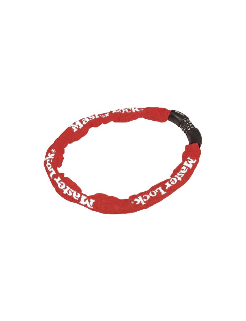 Zapięcie rowerowe MASTERLOCK QUANTUM 8392 ŁAŃCUCH 8mm 40mm 90cm SZYFR czerwone